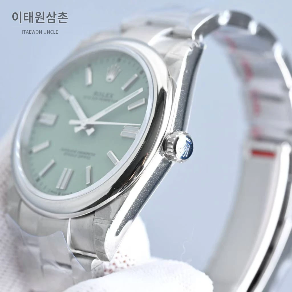 롤렉스 오이스터 퍼페추얼 스틸 야광인덱스 오토매틱 시계 41mm 스테인리스 스틸 민트 다이얼