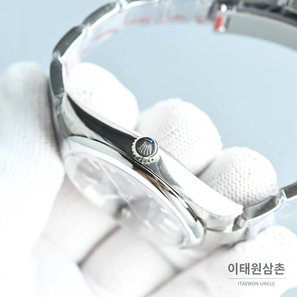 롤렉스 오이스터 퍼페추얼 스틸 야광인덱스 오토매틱 시계 41mm 스테인리스 스틸 블랙 다이얼
