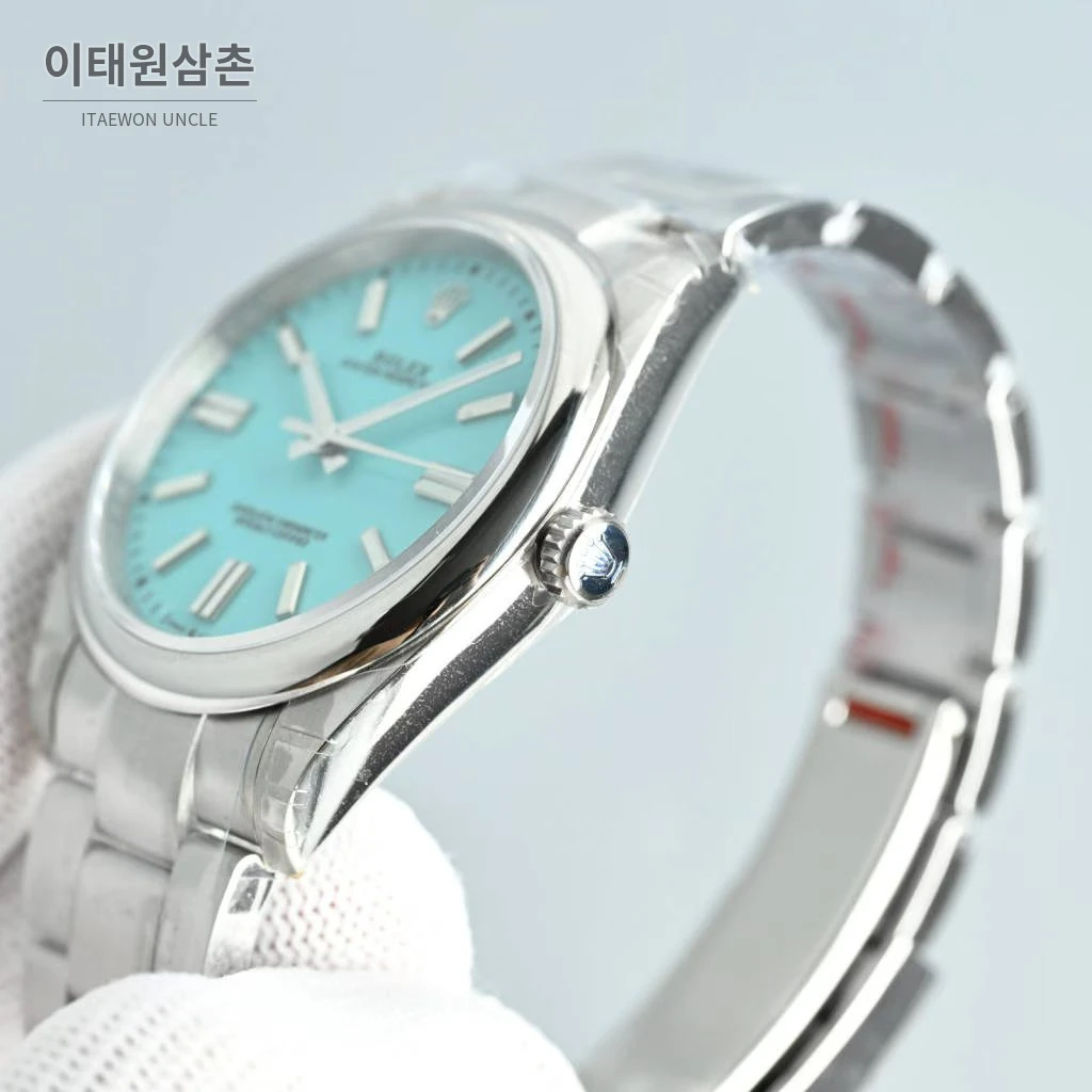 롤렉스 오이스터 퍼페추얼 스틸 야광인덱스 오토매틱 시계 41mm 스테인리스 스틸 아이스블루 다이얼 (3)