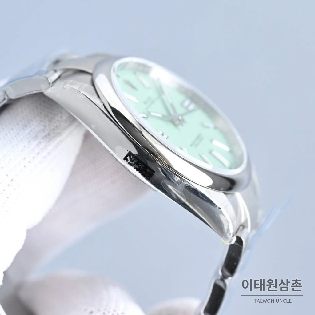 롤렉스 오이스터 퍼페추얼 스틸 야광인덱스 오토매틱 시계 41mm 스테인리스 스틸 민트 다이얼