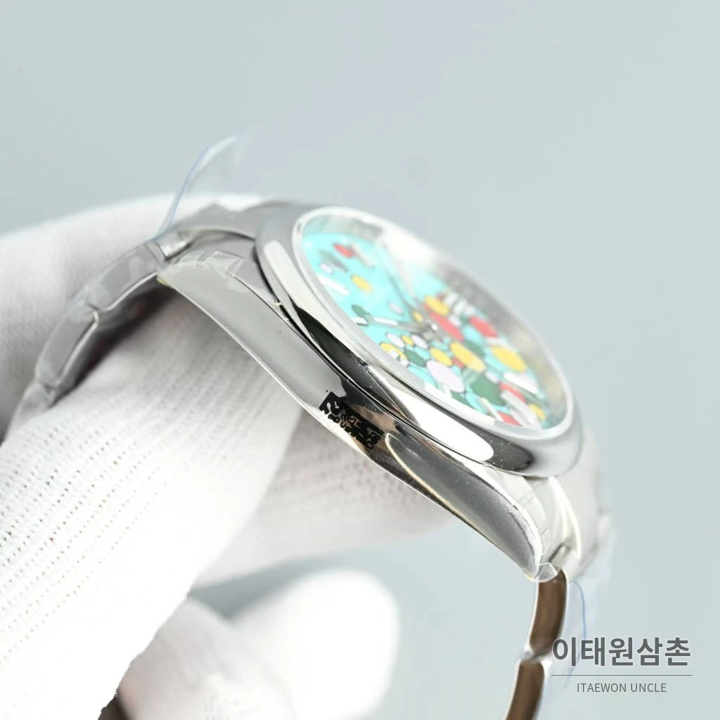 롤렉스 오이스터 퍼페추얼 스틸 야광인덱스 오토매틱 시계 41mm 스테인리스 스틸 아이스블루 다이얼 (2)