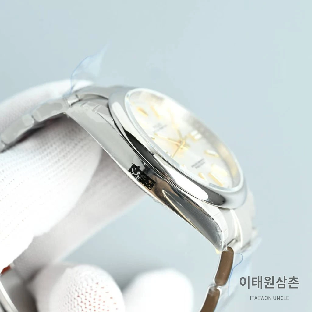 롤렉스 오이스터 퍼페추얼 스틸 야광인덱스 오토매틱 시계 41mm 스테인리스 스틸 화이트 다이얼