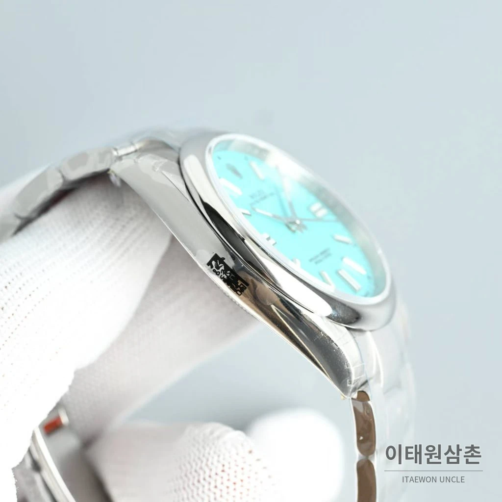 롤렉스 오이스터 퍼페추얼 스틸 야광인덱스 오토매틱 시계 41mm 스테인리스 스틸 아이스블루 다이얼 (3)