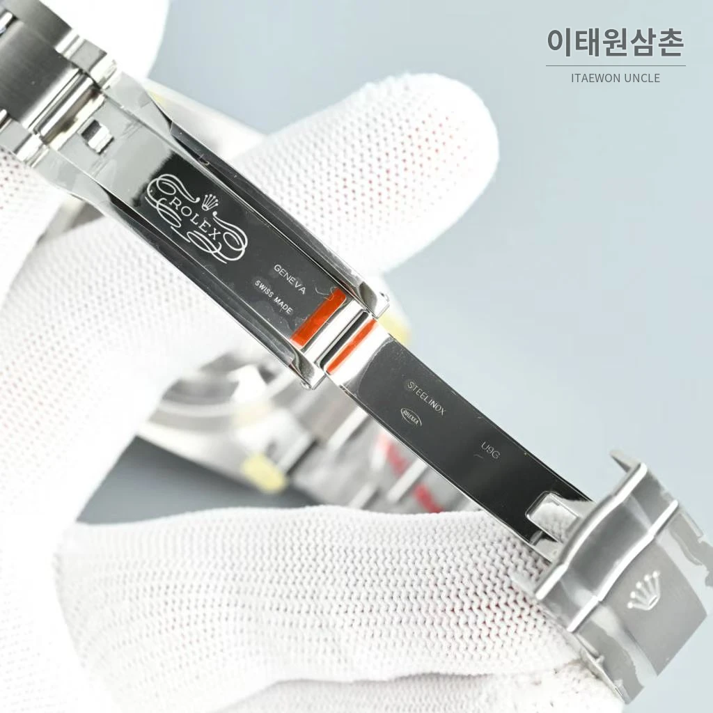 롤렉스 오이스터 퍼페추얼 스틸 야광인덱스 오토매틱 시계 41mm 스테인리스 스틸 샴페인 다이얼