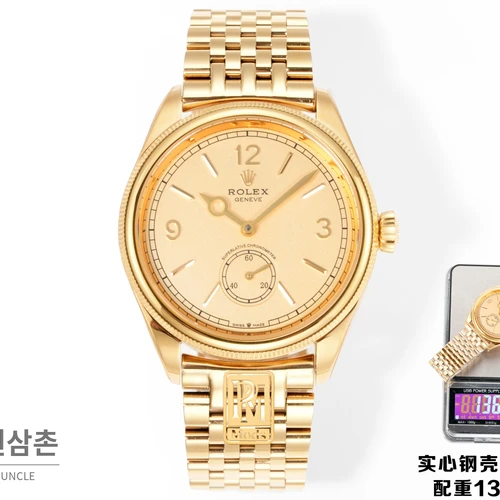 롤렉스 퍼페츄얼 1908 골드베젤 골드다이얼 세티모스타일 자동 시계 39mm 롤렉스 퍼페츄얼 1908 골드베젤 골드다이얼 세티모스타일 자동 시계 39mm