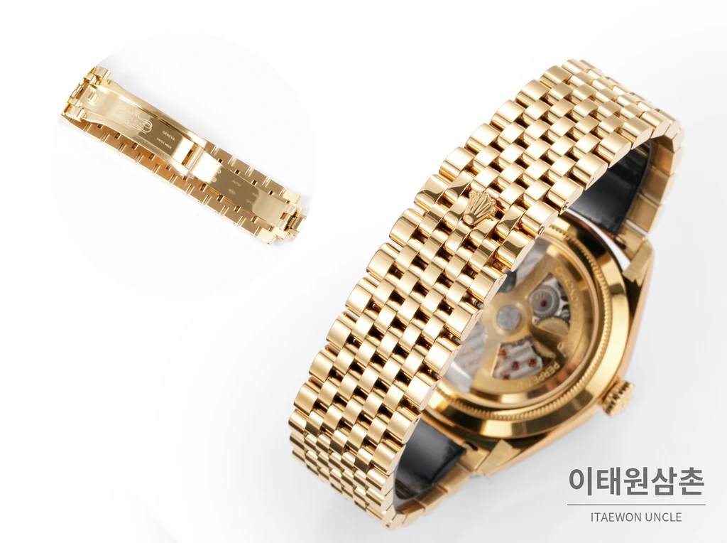 롤렉스 퍼페츄얼 1908 골드베젤 네이비다이얼 세티모스타일 자동 시계 39mm