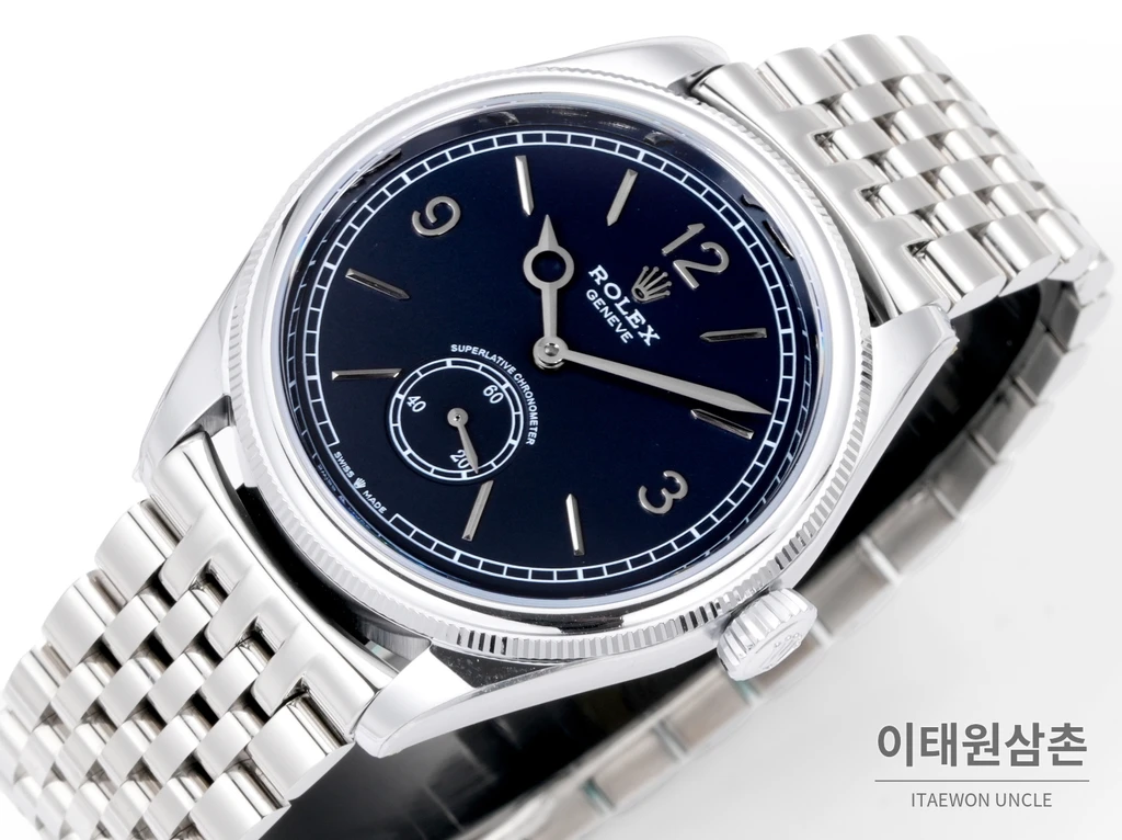 롤렉스 퍼페츄얼 1908 네이비다이얼 세티모스타일 브레이슬릿 자동 시계 39mm