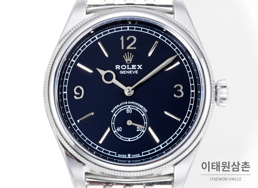 롤렉스 퍼페츄얼 1908 네이비다이얼 세티모스타일 브레이슬릿 자동 시계 39mm