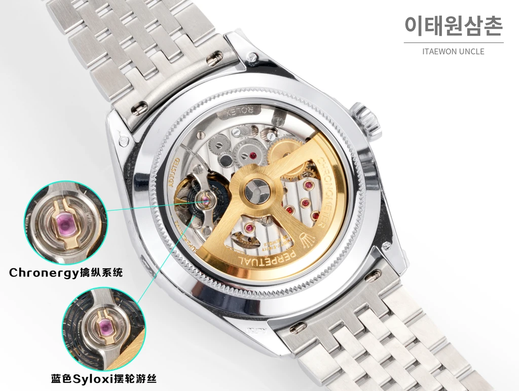 롤렉스 퍼페츄얼 1908 네이비다이얼 세티모스타일 브레이슬릿 자동 시계 39mm