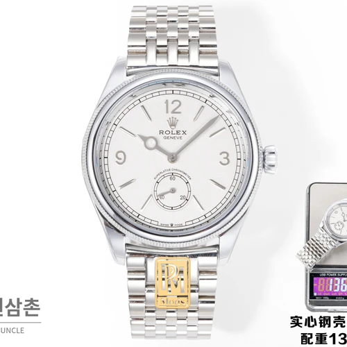 롤렉스 퍼페츄얼 1908 화이트다이얼 세티모스타일 브레이슬릿 자동 시계 39mm 롤렉스 퍼페츄얼 1908 화이트다이얼 세티모스타일 브레이슬릿 자동 시계 39mm