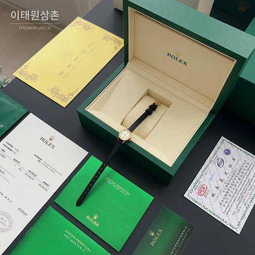 롤렉스 프레시전 골드톤베젤 미니 빈티지 여성시계 18.5mm