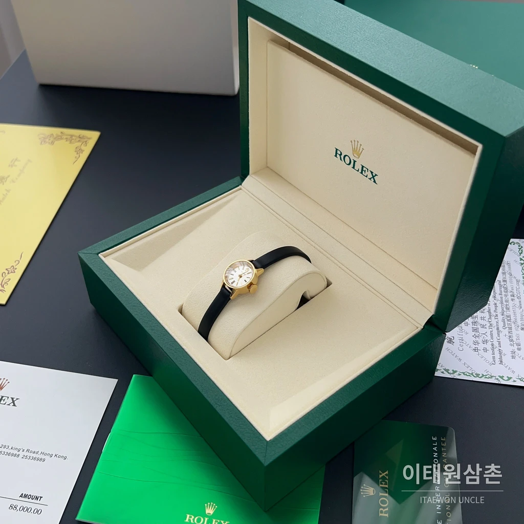 롤렉스 프레시전 골드톤베젤 미니 빈티지 여성시계 18.5mm
