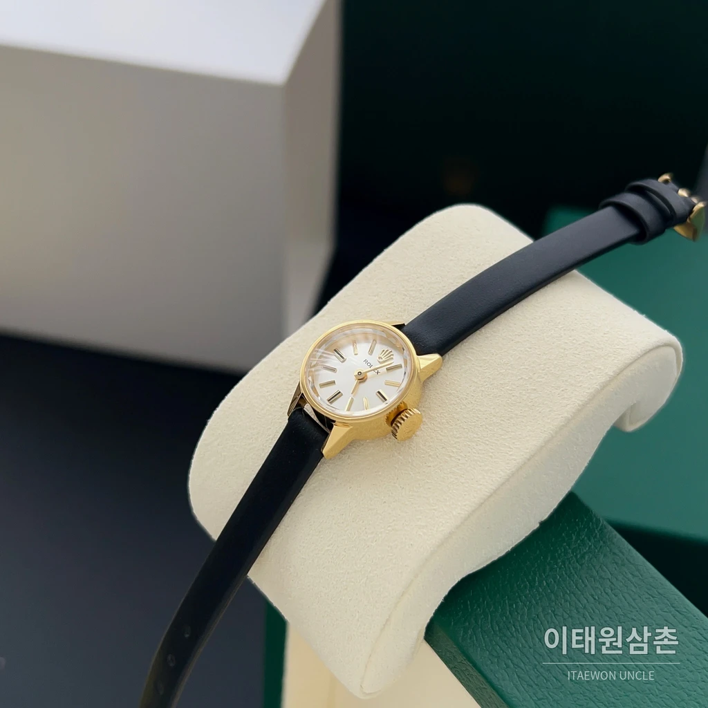 롤렉스 프레시전 골드톤베젤 미니 빈티지 여성시계 18.5mm