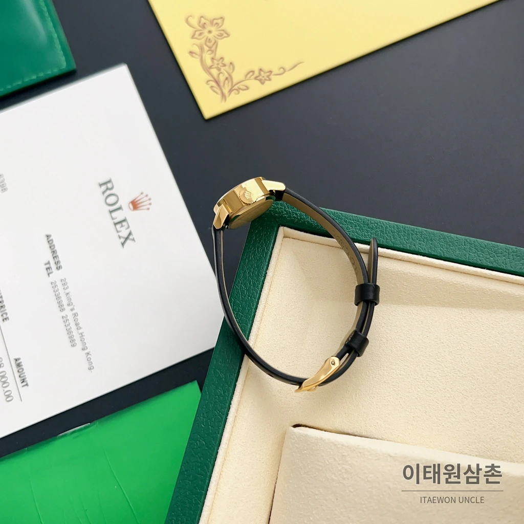 롤렉스 프레시전 골드톤베젤 미니 빈티지 여성시계 18.5mm