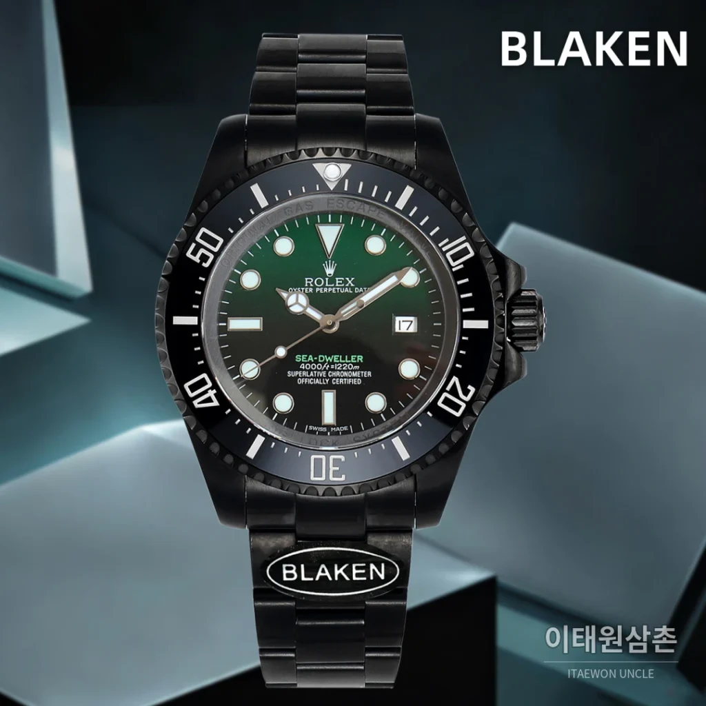 롤렉스 씨드웰러 딥씨 블라켄 블랙 PVD 커스텀 오토매틱 44mm