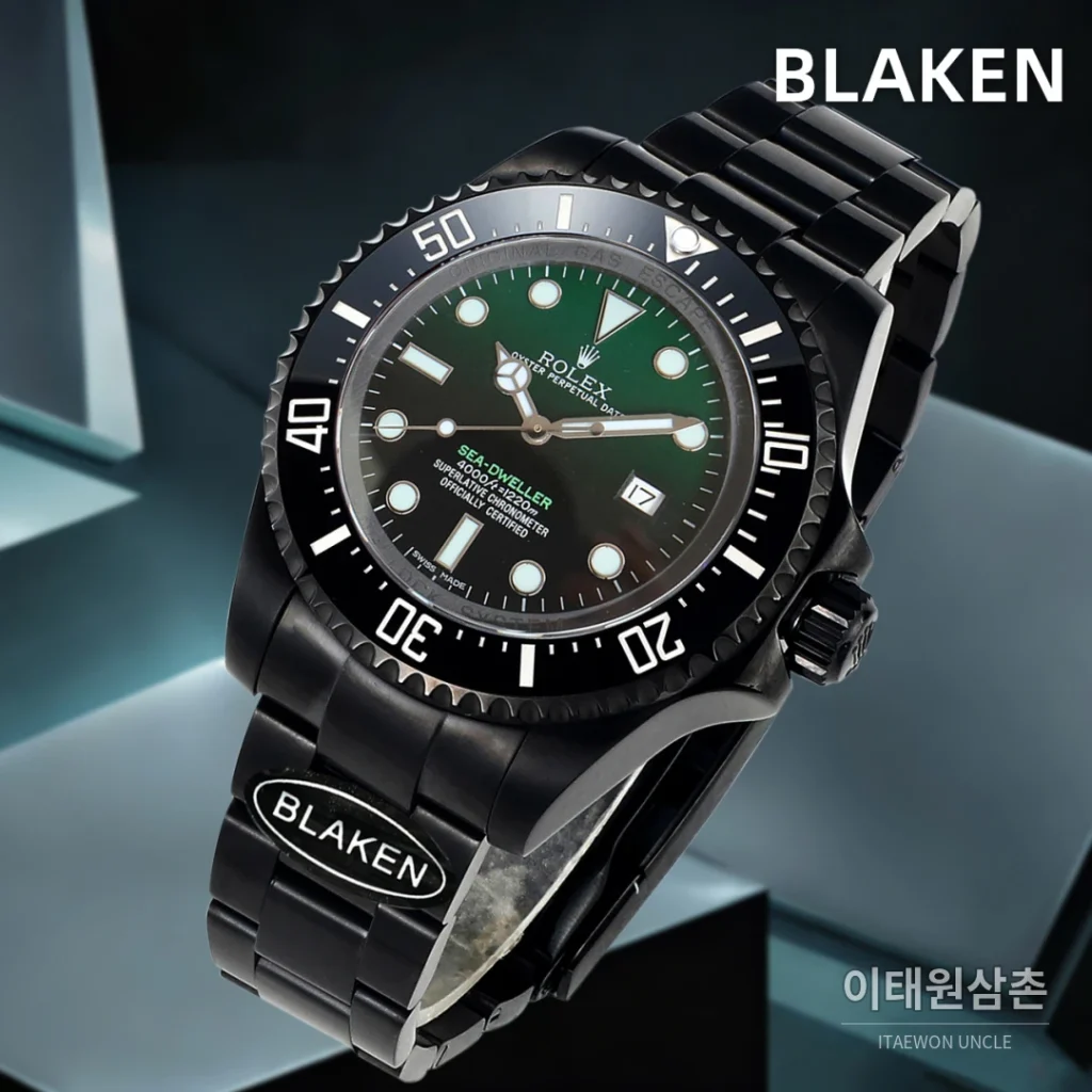 롤렉스 씨드웰러 딥씨 블라켄 블랙 PVD 커스텀 오토매틱 44mm