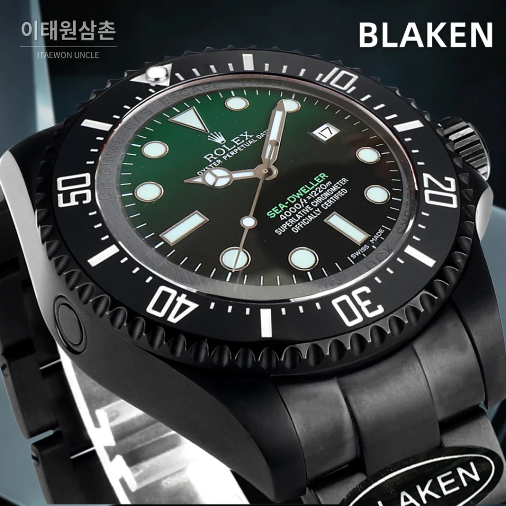 롤렉스 씨드웰러 딥씨 블라켄 블랙 PVD 커스텀 오토매틱 44mm