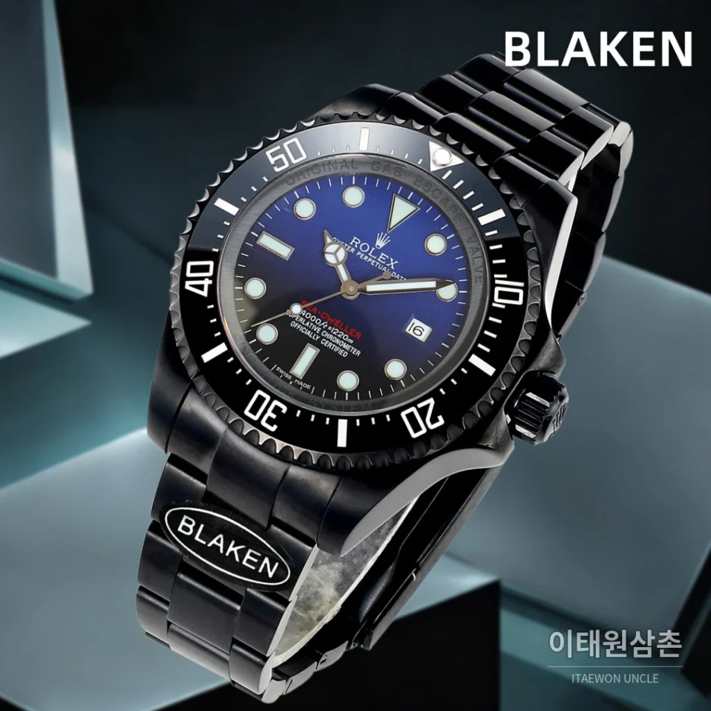 롤렉스 씨드웰러 딥씨 블라켄 블랙 PVD 다이버 오토매틱 44mm