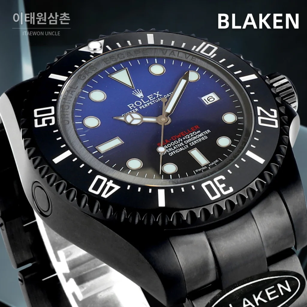 롤렉스 씨드웰러 딥씨 블라켄 블랙 PVD 다이버 오토매틱 44mm