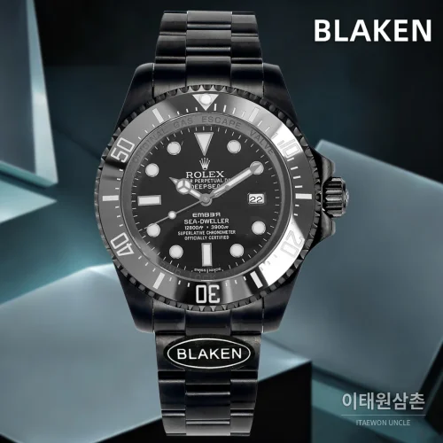 롤렉스 씨드웰러 딥씨 블라켄 PVD 블랙 다이버 오토매틱 44mm 블랙 다이얼 세라믹 브레이슬릿 롤렉스 씨드웰러 딥씨 블라켄 PVD 블랙 다이버 오토매틱 44mm 블랙 다이얼 세라믹 브레이슬릿