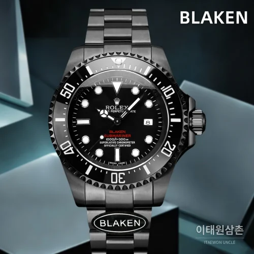 롤렉스 씨드웰러 딥씨 블라켄 PVD 블랙 다이버 오토매틱 44mm 블랙 다이얼 스틸 브레이슬릿 (4) 롤렉스 씨드웰러 딥씨 블라켄 PVD 블랙 다이버 오토매틱 44mm 블랙 다이얼 스틸 브레이슬릿 (4)