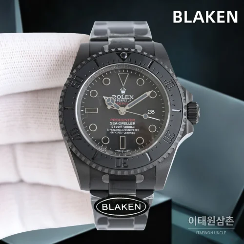 롤렉스 씨드웰러 딥씨 블라켄 PVD 블랙 다이버 오토매틱 44mm 블랙 다이얼 세라믹 브레이슬릿 (3) 롤렉스 씨드웰러 딥씨 블라켄 PVD 블랙 다이버 오토매틱 44mm 블랙 다이얼 세라믹 브레이슬릿 (3)