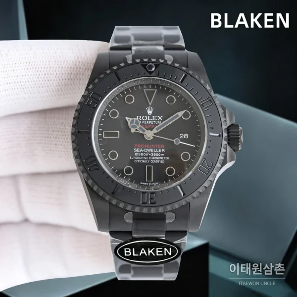 롤렉스 씨드웰러 딥씨 블라켄 PVD 블랙 다이버 오토매틱 44mm 블랙 다이얼 세라믹 브레이슬릿 (3) 롤렉스 씨드웰러 딥씨 블라켄 PVD 블랙 다이버 오토매틱 44mm 블랙 다이얼 세라믹 브레이슬릿 (3)