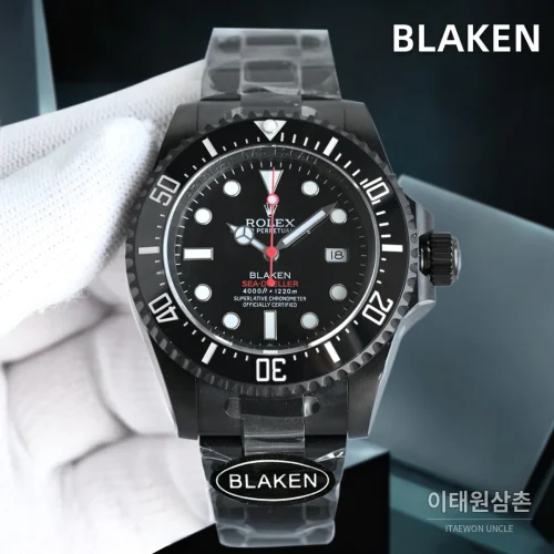 롤렉스 씨드웰러 딥씨 블라켄 PVD 블랙 다이버 오토매틱 44mm 블랙 다이얼 블랙 러버 스트랩 (2) 롤렉스 씨드웰러 딥씨 블라켄 PVD 블랙 다이버 오토매틱 44mm 블랙 다이얼 블랙 러버 스트랩 (2)