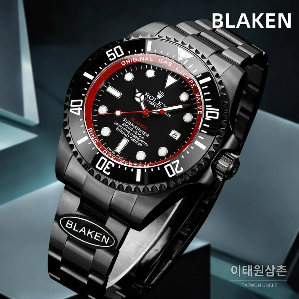 롤렉스 씨드웰러 딥씨 블라켄 PVD 블랙 다이버 오토매틱 44mm 블랙 다이얼 스틸 브레이슬릿
