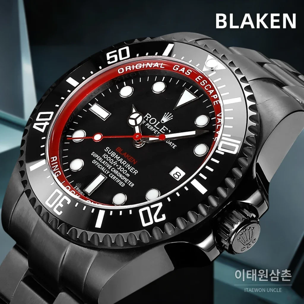 롤렉스 씨드웰러 딥씨 블라켄 PVD 블랙 다이버 오토매틱 44mm 블랙 다이얼 스틸 브레이슬릿