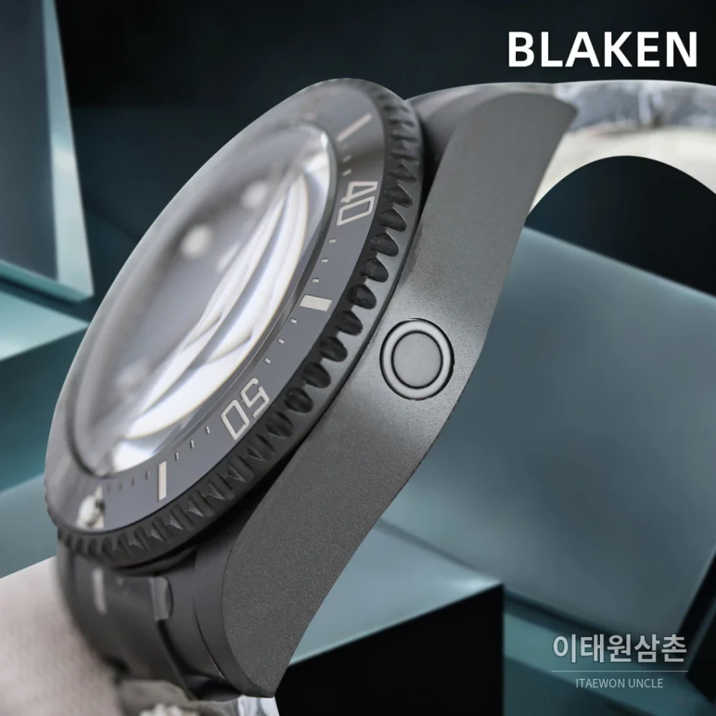 롤렉스 씨드웰러 딥씨 블라켄 PVD 블랙 다이버 오토매틱 44mm 그린 다이얼 블랙 러버 스트랩