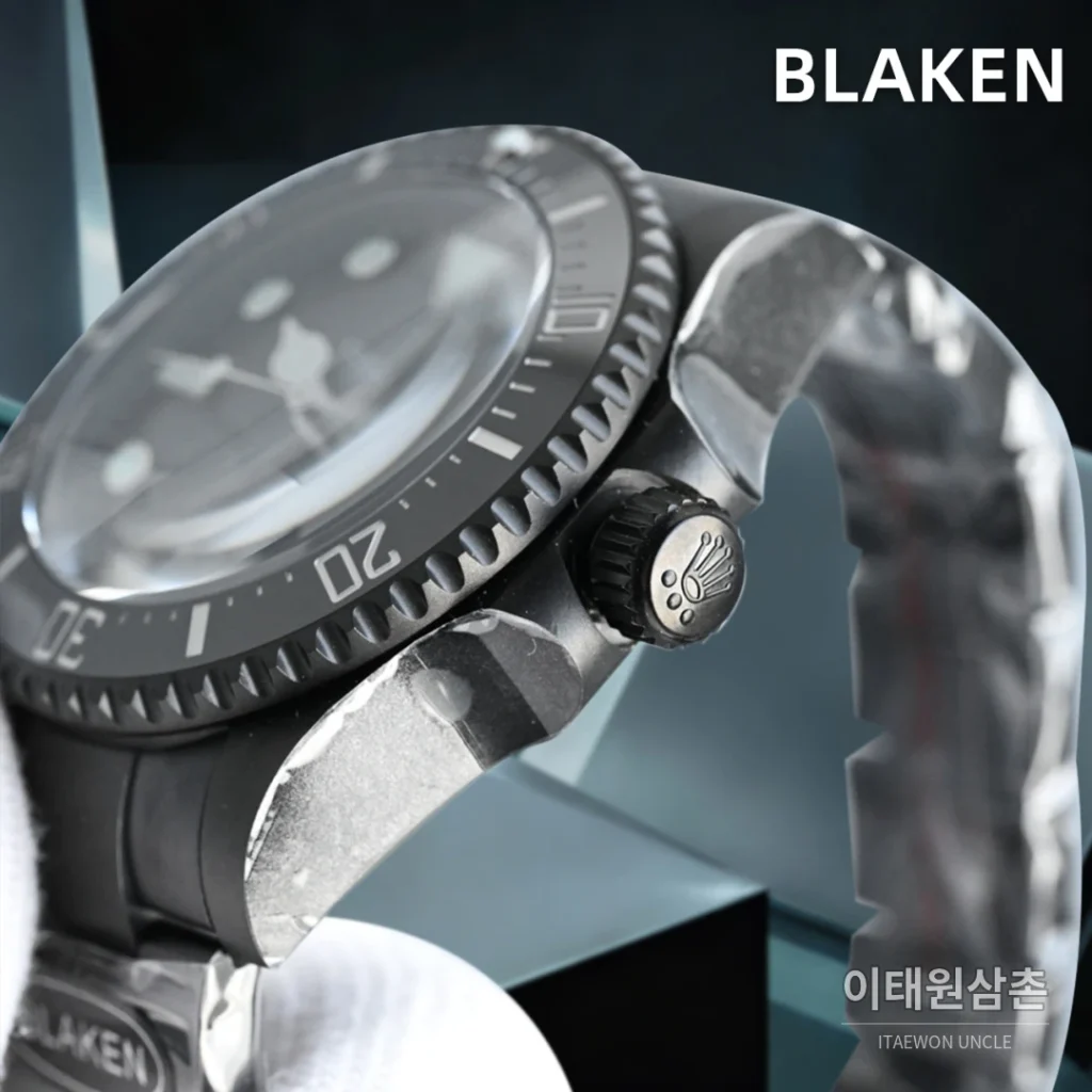 롤렉스 씨드웰러 딥씨 블라켄 PVD 블랙 다이버 오토매틱 44mm 블랙 다이얼 블랙 러버 스트랩