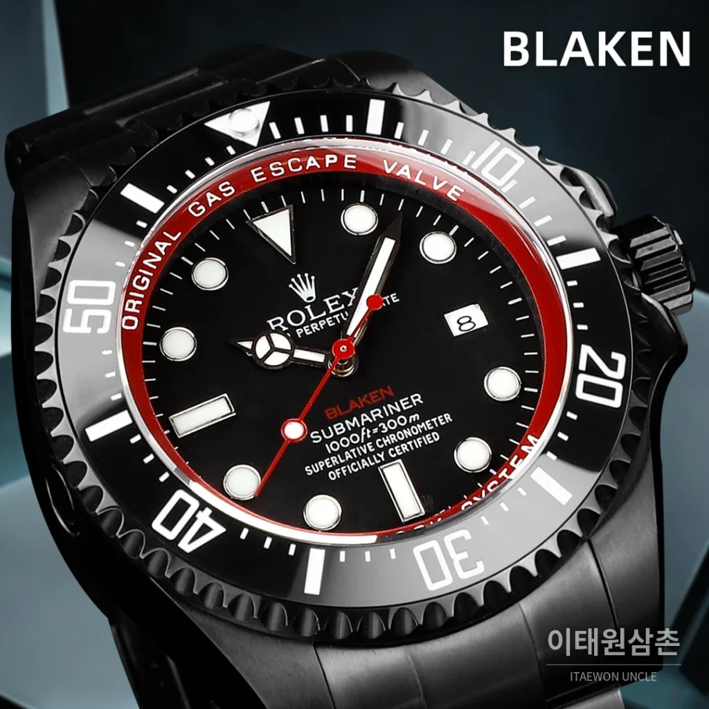 롤렉스 씨드웰러 딥씨 블라켄 PVD 블랙 다이버 오토매틱 44mm 블랙 다이얼 스틸 브레이슬릿