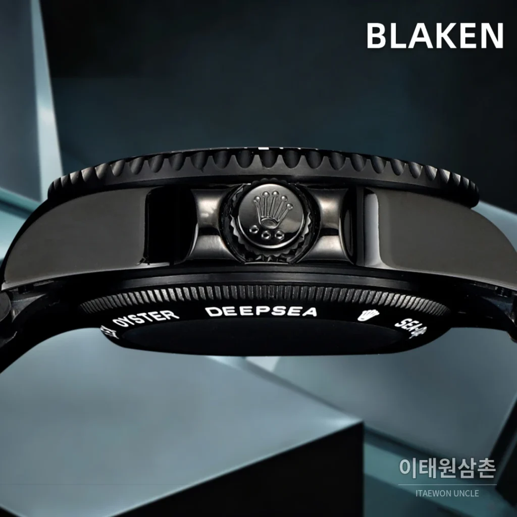 롤렉스 씨드웰러 딥씨 블라켄 PVD 블랙 다이버 오토매틱 44mm 블랙 다이얼 스틸 브레이슬릿