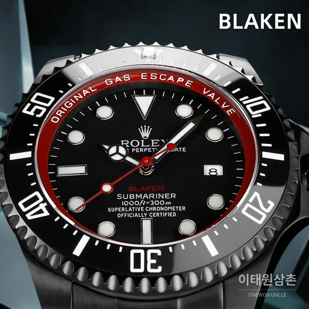 롤렉스 씨드웰러 딥씨 블라켄 PVD 블랙 다이버 오토매틱 44mm 블랙 다이얼 스틸 브레이슬릿