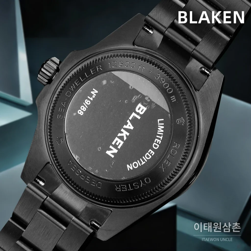 롤렉스 씨드웰러 딥씨 블라켄 PVD 블랙 다이버 오토매틱 44mm 블랙 다이얼 세라믹 브레이슬릿 (2)
