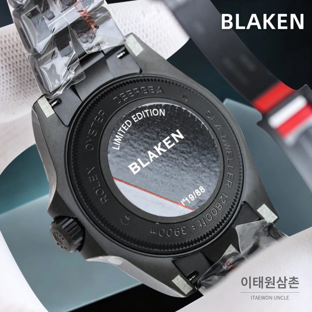 롤렉스 씨드웰러 딥씨 블라켄 PVD 블랙 다이버 오토매틱 44mm 블랙 다이얼 스틸 브레이슬릿 (4)