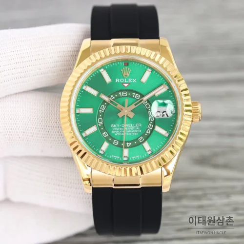 롤렉스 스카이드웰러 904L스틸 블루다이얼 애뉴얼캘린더 듀얼타임 오토매틱 42mm