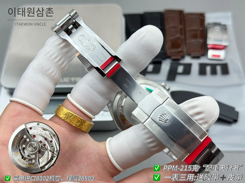 롤렉스 스카이-드웰러 실버 톤 블루 다이얼 오이스터 브레슬릿 시계 42mm