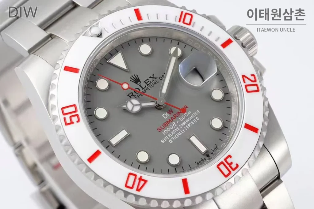 롤렉스 서브마리너 904L스틸 핑크다이얼 다이버 오토매틱 40mm 스틸 브레이슬릿 화이트 베젤 (2)