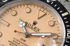 롤렉스 서브마리너 904L스틸 핑크다이얼 다이버 오토매틱 40mm 스틸 브레이슬릿 블랙 베젤