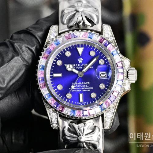 롤렉스 서브마리너 오토매틱 블루 다이얼 스틸 브레이슬릿 멀티컬러 베젤 롤렉스 서브마리너 오토매틱 블루 다이얼 스틸 브레이슬릿 멀티컬러 베젤