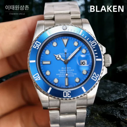 롤렉스 서브마리너 오토매틱 블루 다이얼 스틸 브레이슬릿 블루 베젤 롤렉스 서브마리너 오토매틱 블루 다이얼 스틸 브레이슬릿 블루 베젤