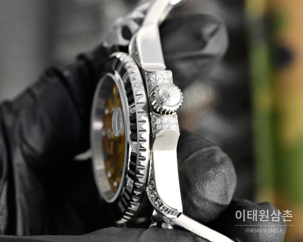 롤렉스 서브마리너 오토매틱 골드 다이얼 스틸 브레이슬릿 블랙 베젤
