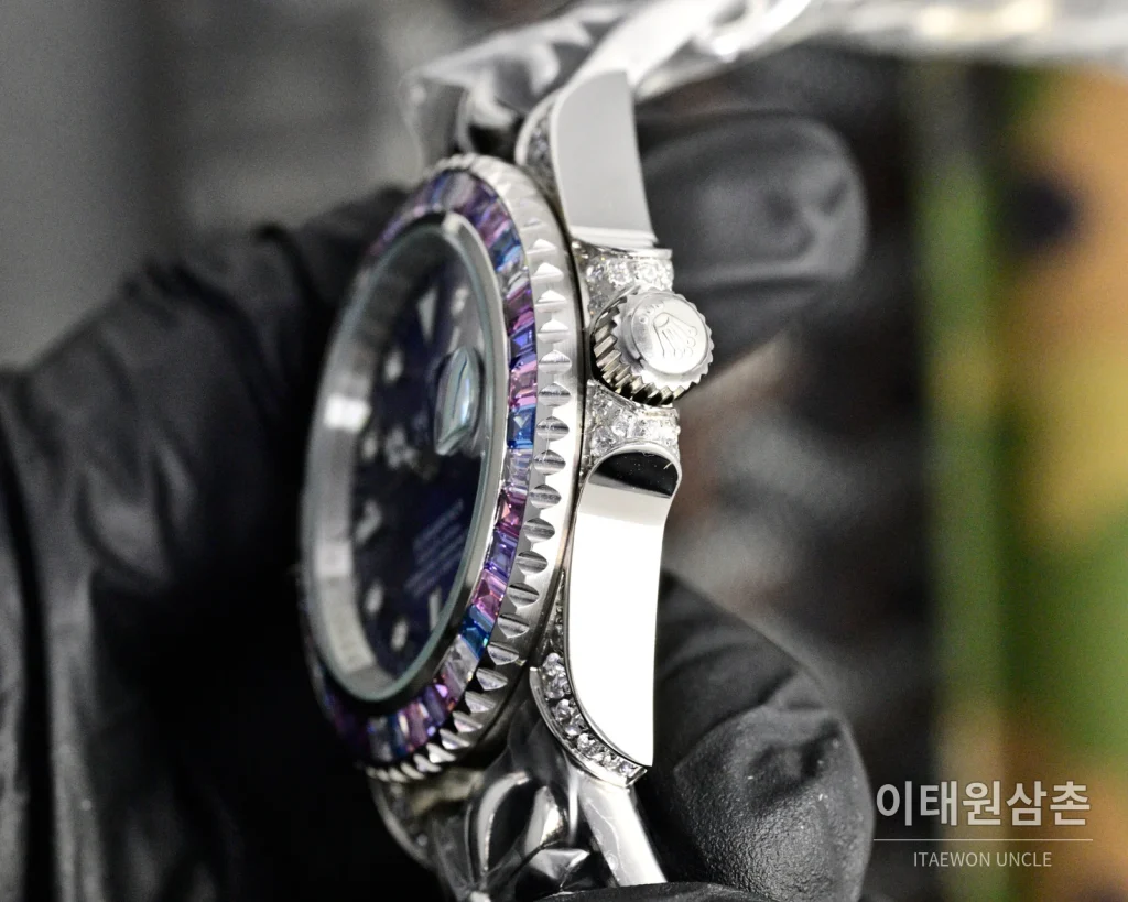 롤렉스 서브마리너 오토매틱 블루 다이얼 스틸 브레이슬릿 멀티컬러 베젤