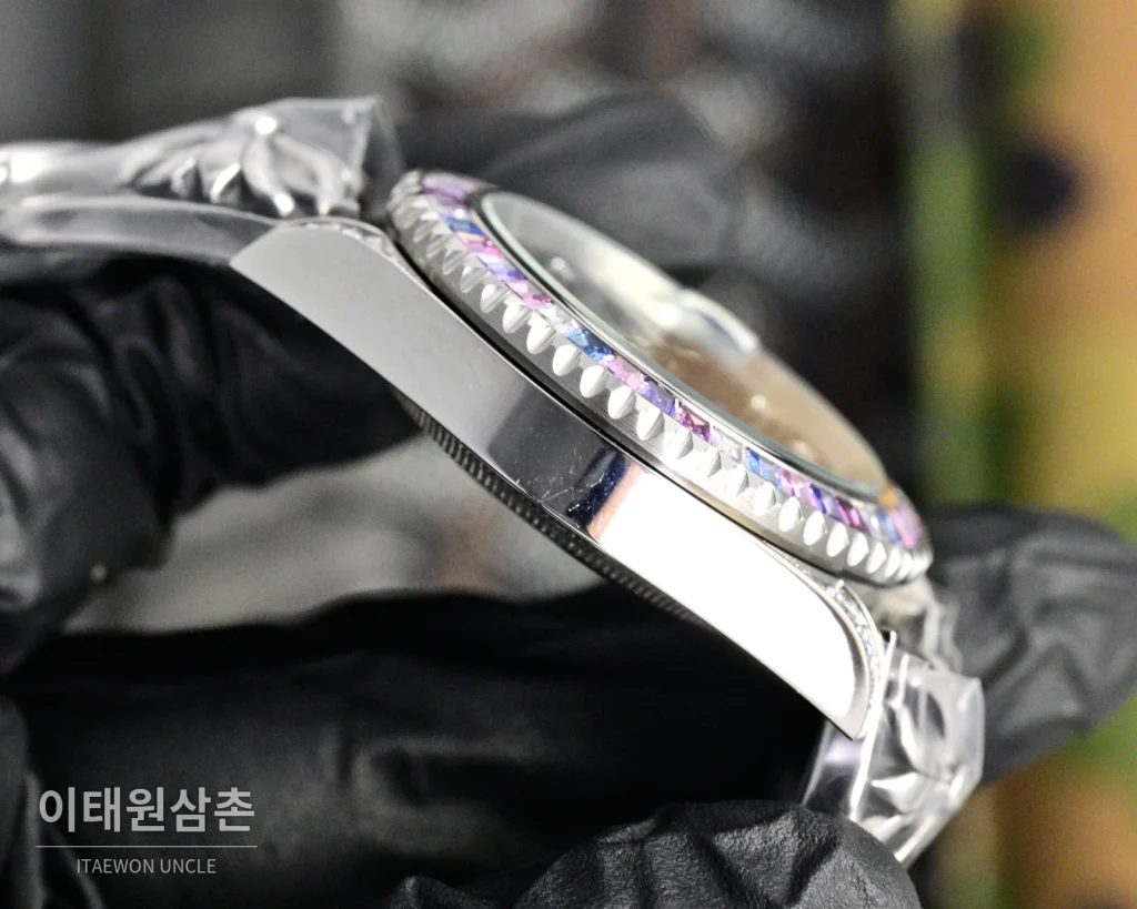 롤렉스 서브마리너 오토매틱 블루 다이얼 스틸 브레이슬릿 멀티컬러 베젤
