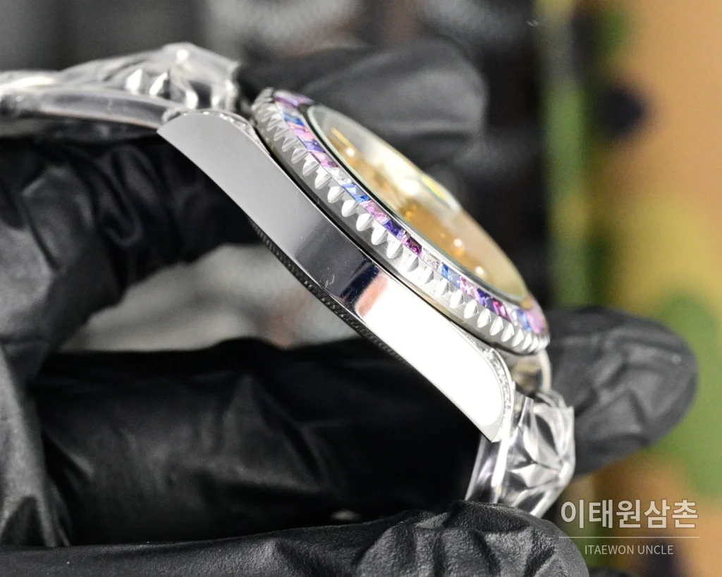 롤렉스 서브마리너 오토매틱 골드 다이얼 스틸 브레이슬릿 멀티컬러 베젤