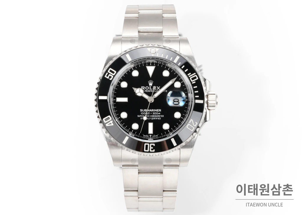 롤렉스 서브마리너 데이트 블랙베젤 블랙다이얼 자동 시계 41mm