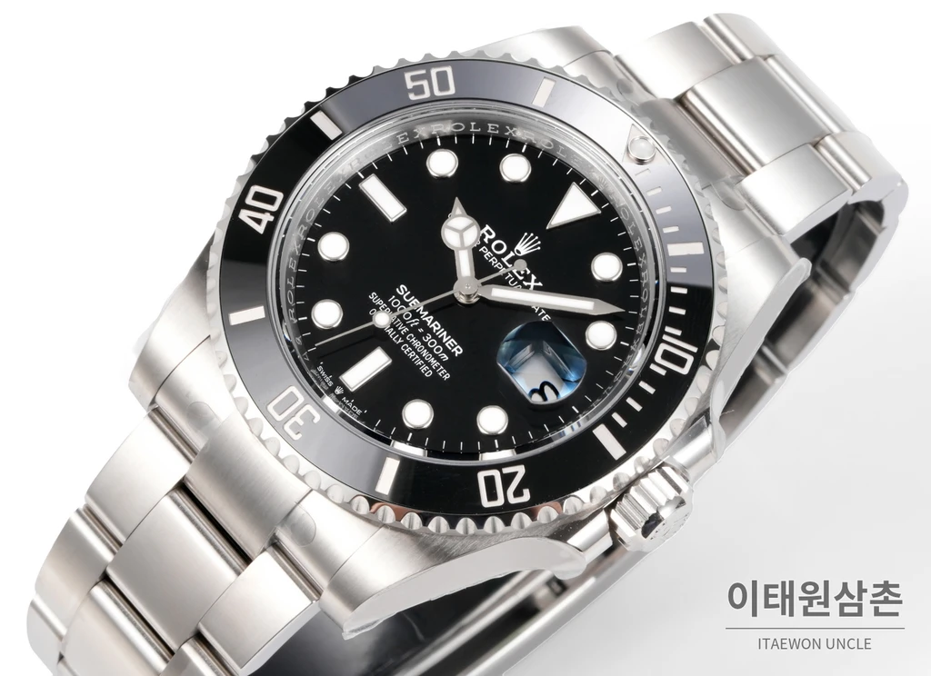 롤렉스 서브마리너 데이트 블랙베젤 블랙다이얼 자동 시계 41mm