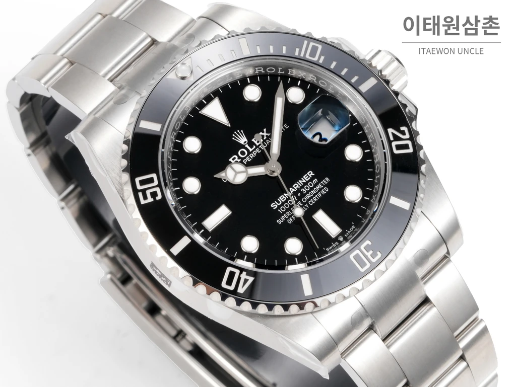 롤렉스 서브마리너 데이트 블랙베젤 블랙다이얼 자동 시계 41mm